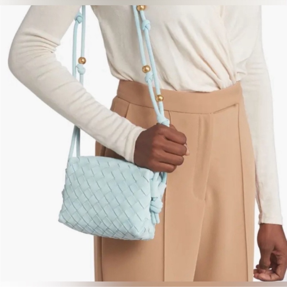 SOLD Bottega Veneta Blue Quilted Crossbody Bag